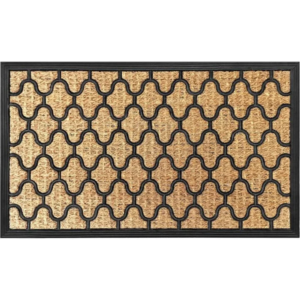 Geometric Entrance Door Mat, 100% Natural Coconut Husk Fibers & Non-Skid
